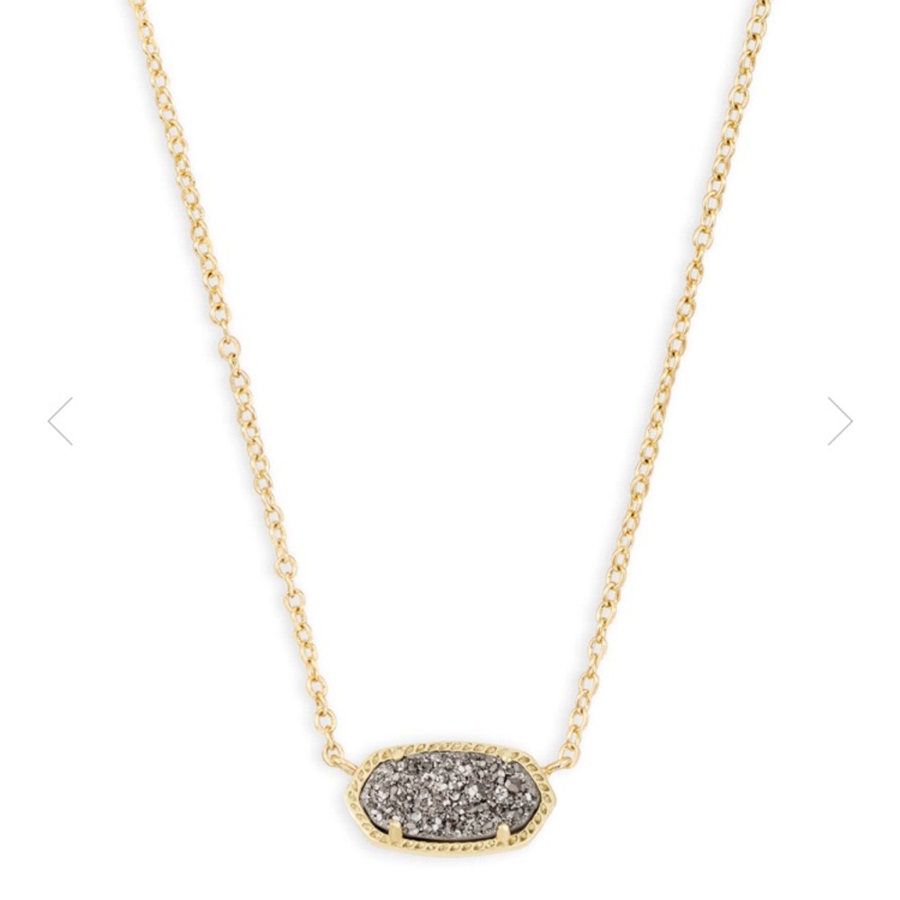 Kendra Scott Elisa Gold / Platinum Druzy necklace